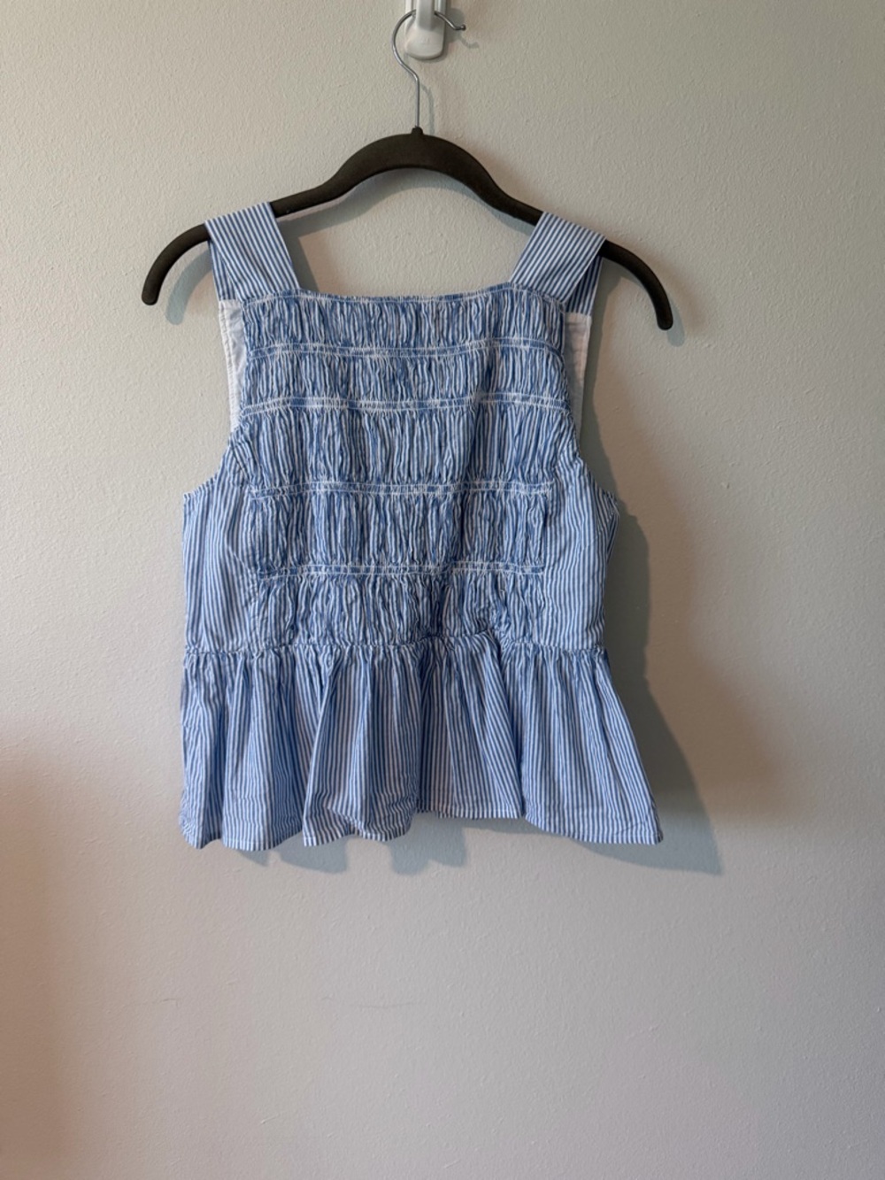 NWOT JCrew Smocked Striped Peplum Tank Top (Size 4) - Picture 2 of 4